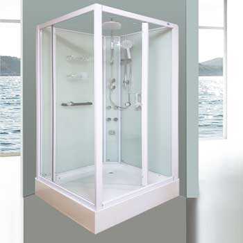 Deluxe single door square shower cubicle