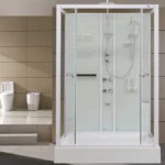 Deluxe double sliding door rectangle square shower cubicle