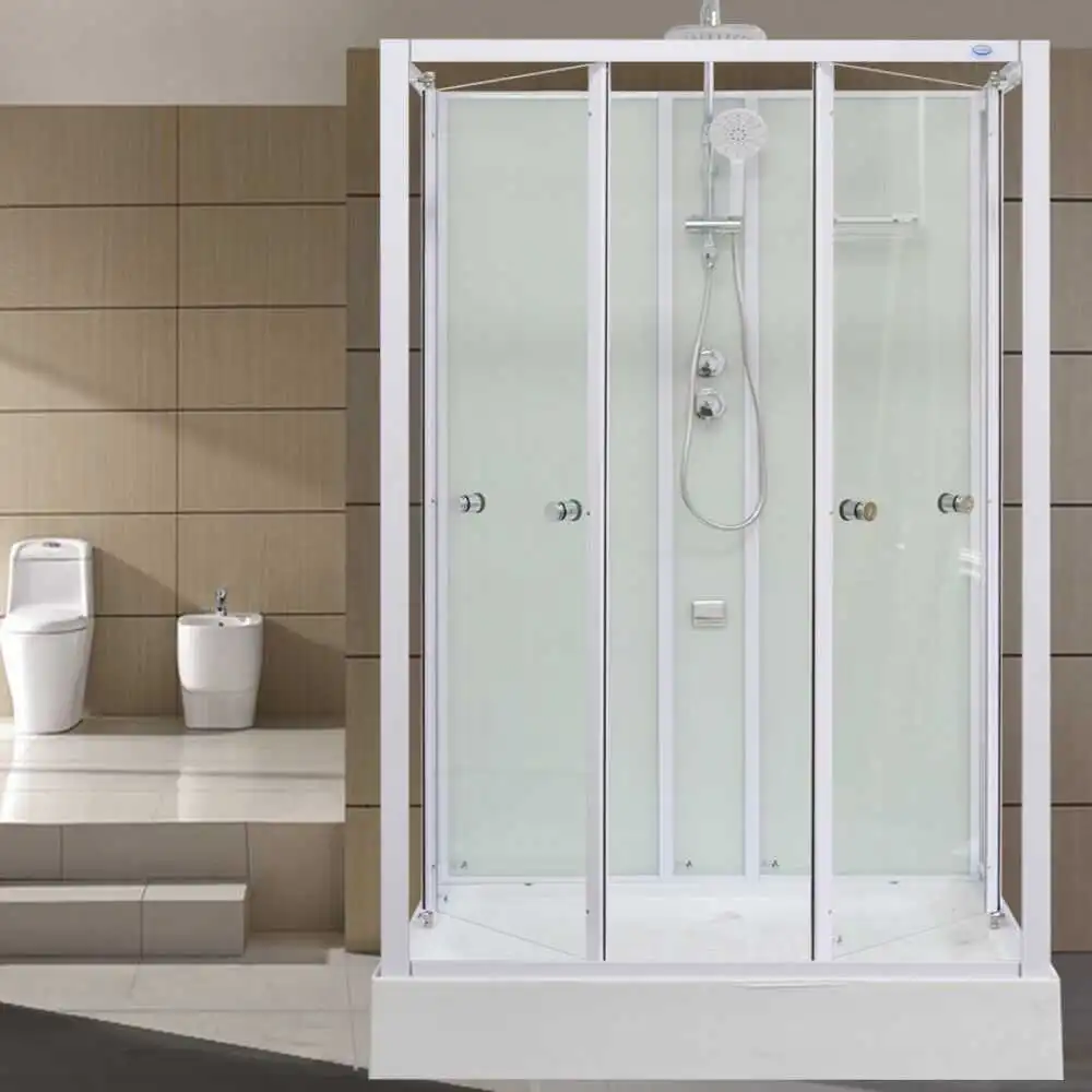 Double sliding door rectangle square shower cubicle