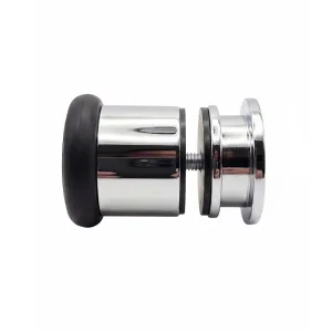 Round chrome shower door handle with rubber grip