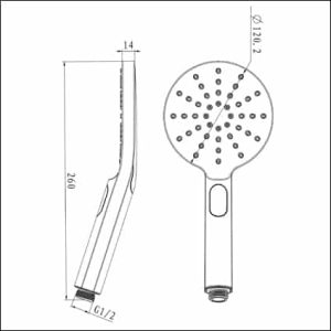 hand shower dimensions