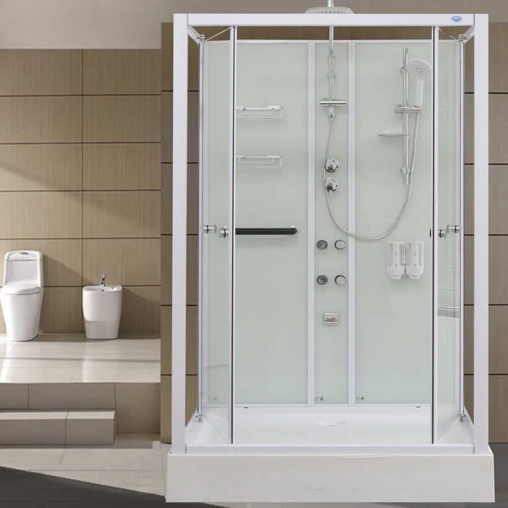 Rectangular Aeros space saving shower pod with front entry