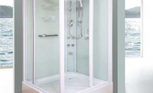Deluxe single door square shower cubicle