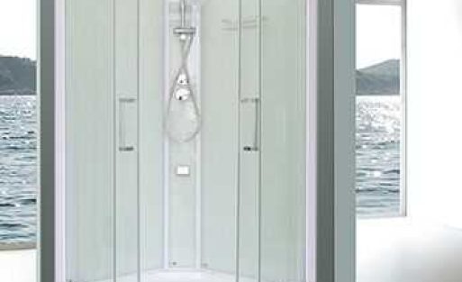 Double door square shower cubicle